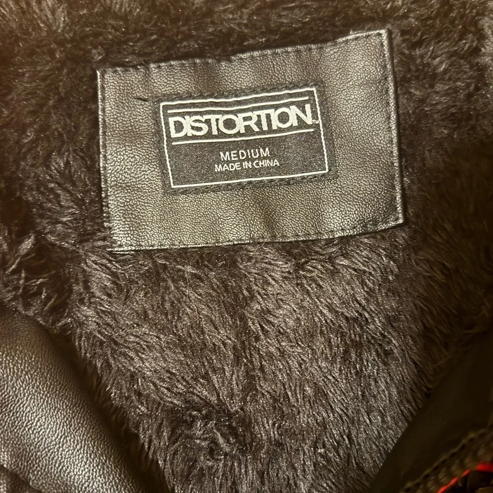 Black And Red Distortion Performance Men’s Leather Racing Jacket Size M - Picture 4 of 5